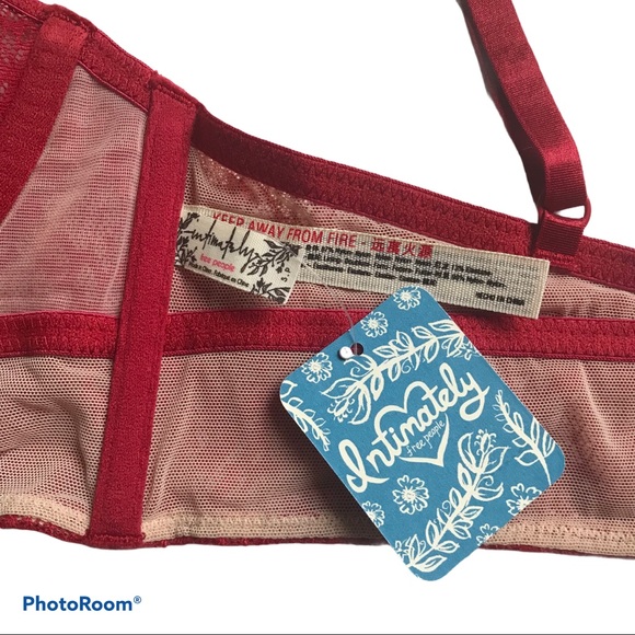 New Free People Tameeka Red Lace Underwire Bra Medium - Picture 5 of 7